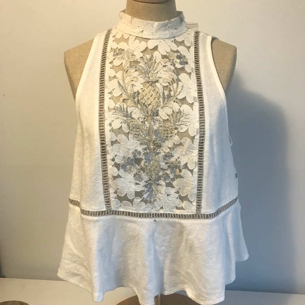 Free people peplum cotton top